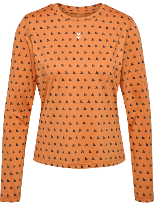 hmlFAST W T-SHIRT L/S, DUSTY ORANGE, packshot