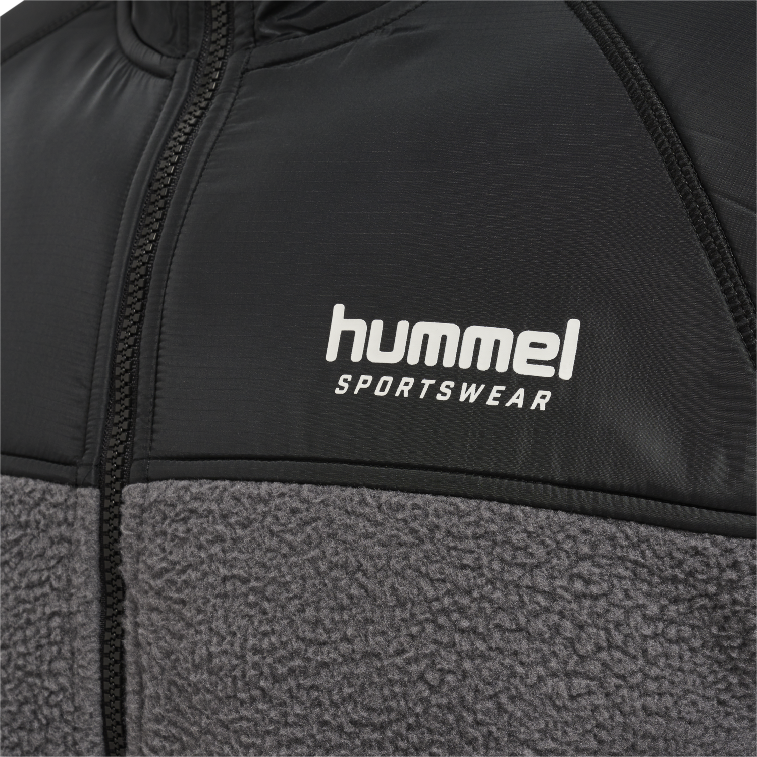 hmlLGC CHARLEY FLEECE JACKET, BLACKENED PEARL, packshot