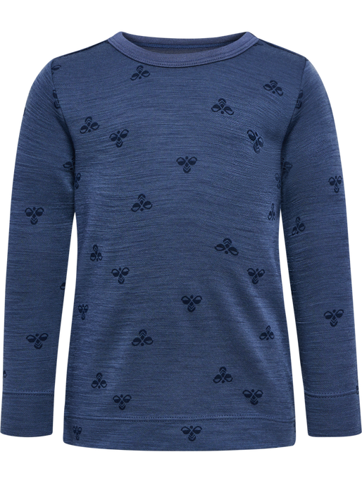 hmlMINI WOOL T-SHIRT L/S, VINTAGE INDIGO hmlMINI WOOL T-SHIRT L/S, VINTAGE INDIGO, packshot