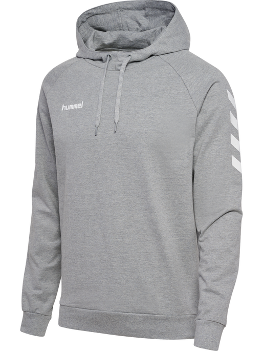 HMLGO COTTON HOODIE, GREY MELANGE, packshot