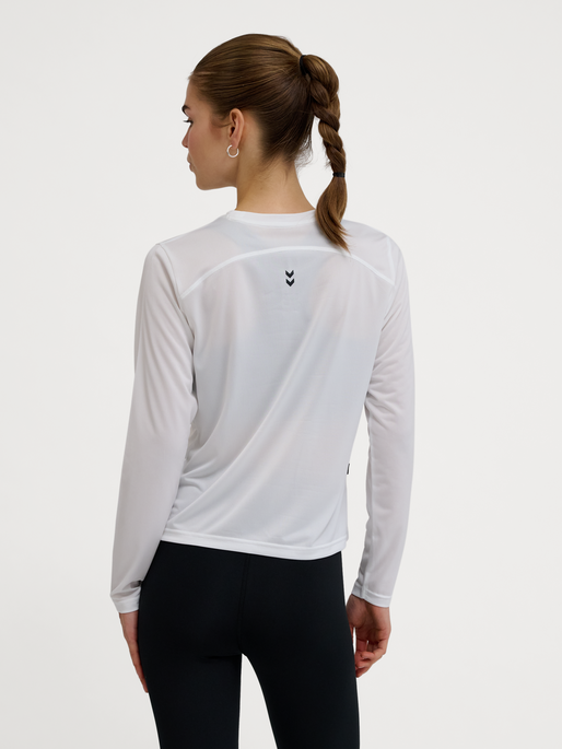 hmlPULSE WORKOUT W T-SHIRT L/S, WHITE, model