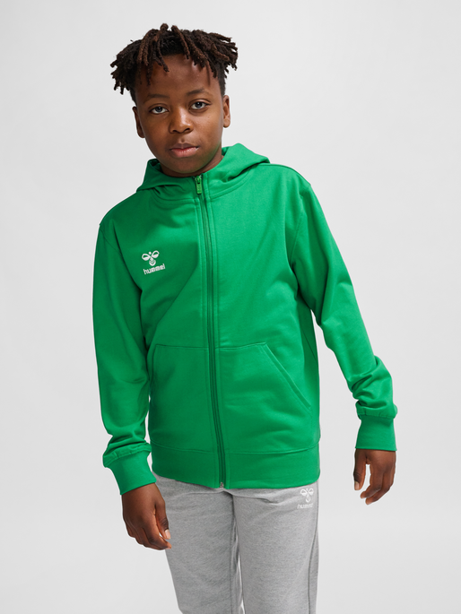 hmlGO 2.0 ZIP HOODIE KIDS, JELLY BEAN, model