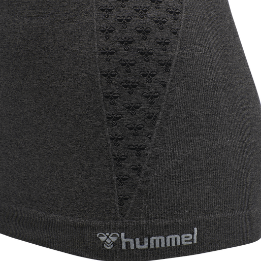 hmlCI SEAMLESS TOP, BLACK MELANGE, packshot