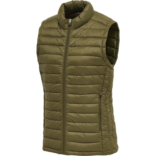 hmlRED QUILTED WAISTCOAT WOMAN, DARK OLIVE, packshot