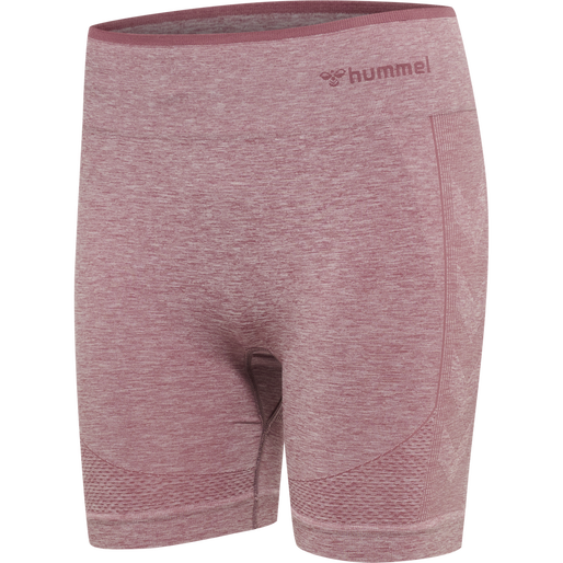 hmlMT UNA SEAMLESS MID WAIST SHORTS, DUSKY ORCHID MELANGE, packshot