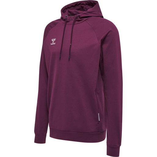 hmlMOVE GRID COTTON HOODIE, GRAPE WINE, packshot