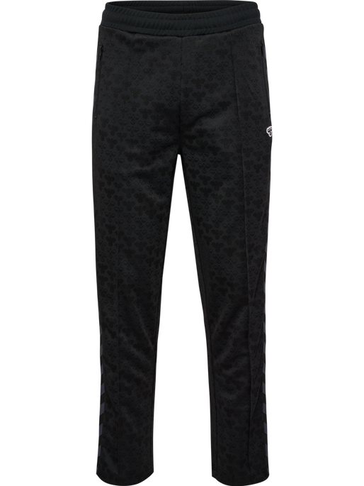 hmlARCHIVE REGULAR POLY PANTS AOP, BLACK/EBONY hmlARCHIVE REGULAR POLY PANTS AOP, BLACK/EBONY, packshot