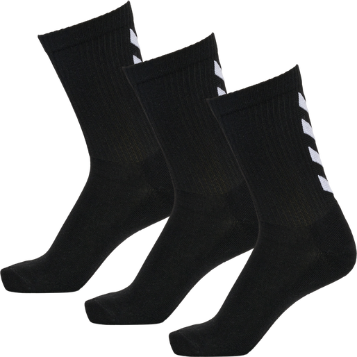 FUNDAMENTAL 3-PACK SOCK, BLACK, packshot