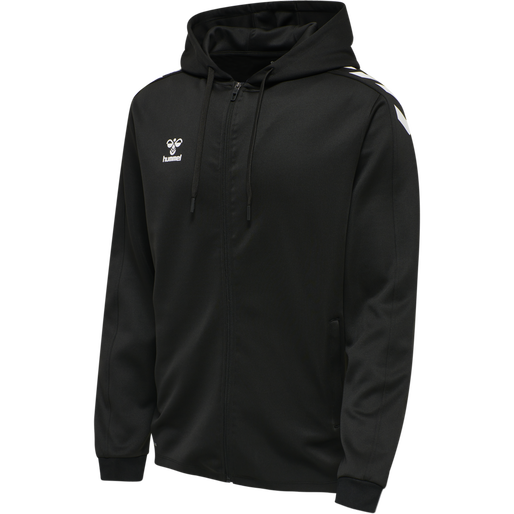 hmlCORE XK POLY ZIP HOOD SWEAT, BLACK hmlCORE XK POLY ZIP HOOD SWEAT, BLACK, packshot