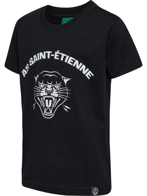 ASSE FAN AS SAINT ETIENNE TEE KIDS, BLACK, packshot