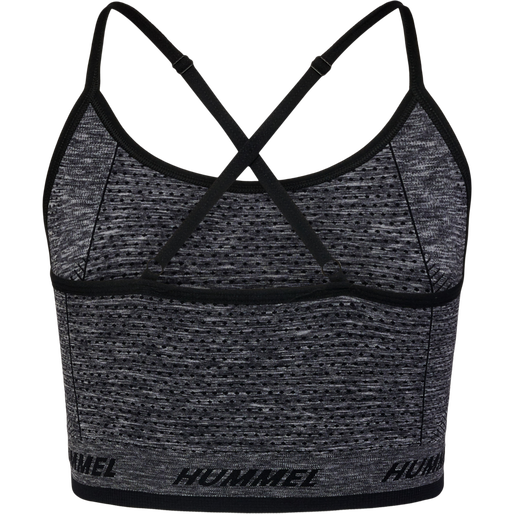 hmlTE CAMI SEAMLESS SPORTS TOP, BLACK MELANGE hmlTE CAMI SEAMLESS SPORTS TOP, BLACK MELANGE, packshot
