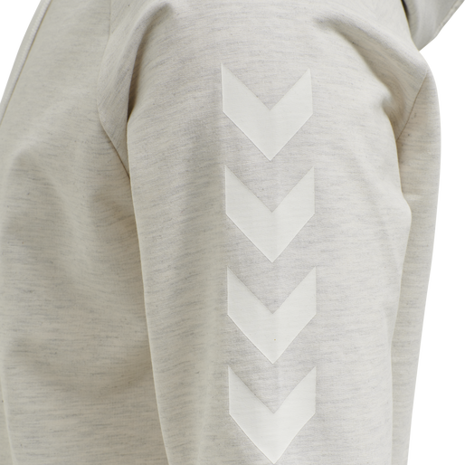 HMLGO COTTON HOODIE, EGRET MELANGE HMLGO COTTON HOODIE, EGRET MELANGE, packshot