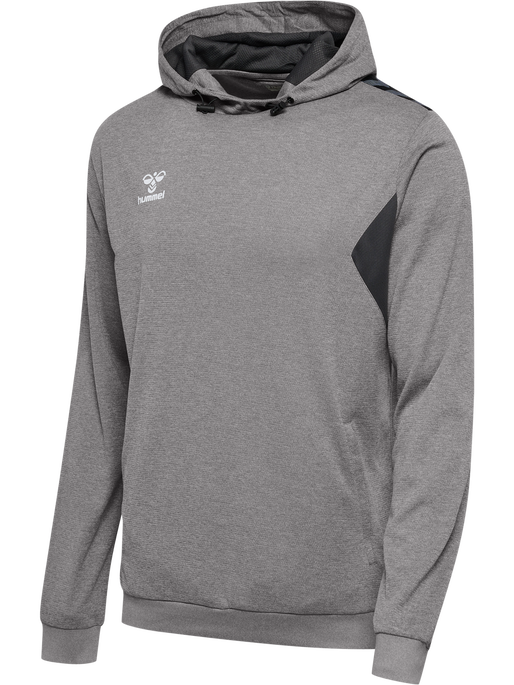 hmlAUTHENTIC PL HOODIE, GREY MELANGE, packshot