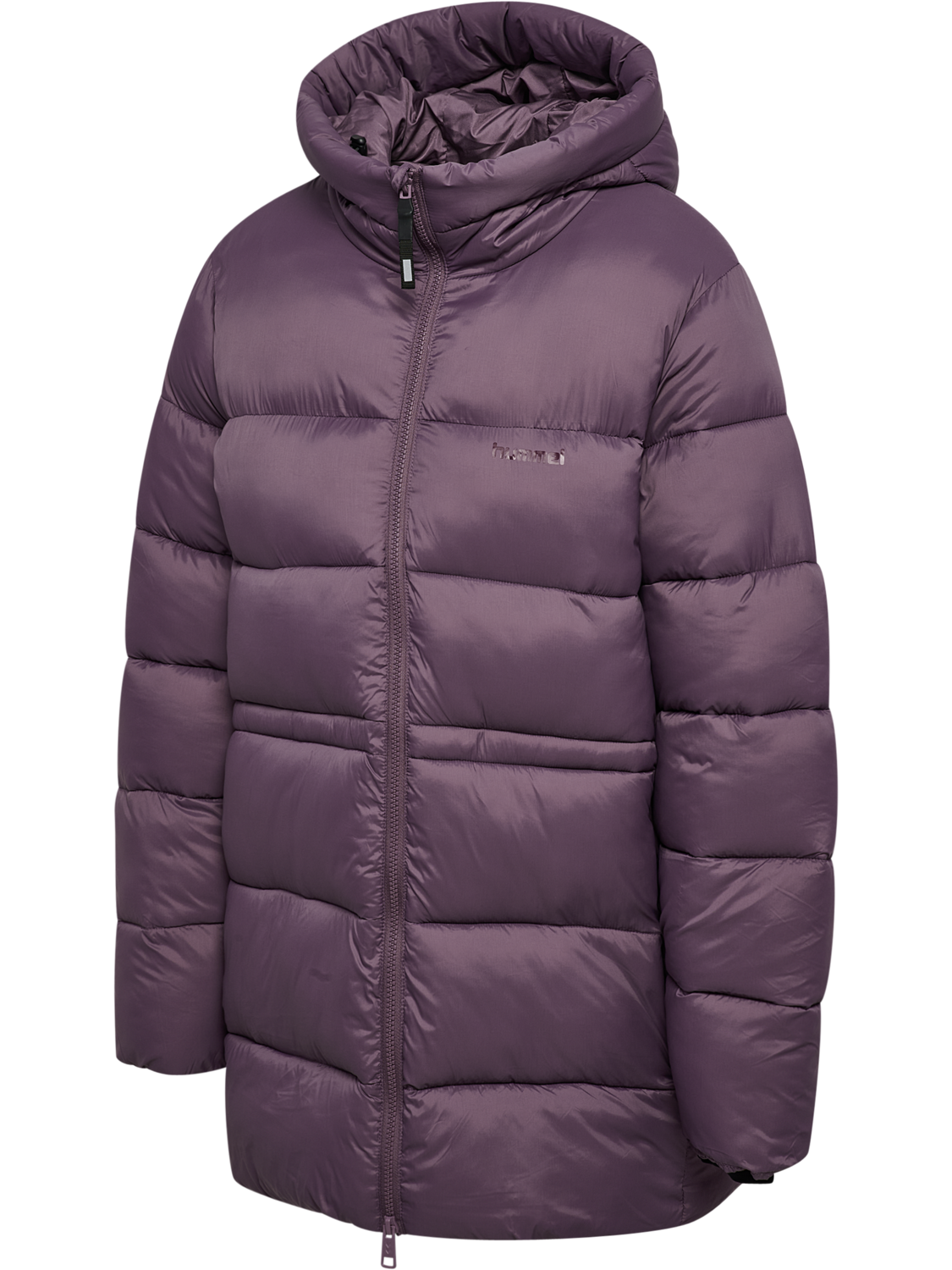 hmlMID LENGHT W PUFFER JACKET, BLACK PLUM, packshot
