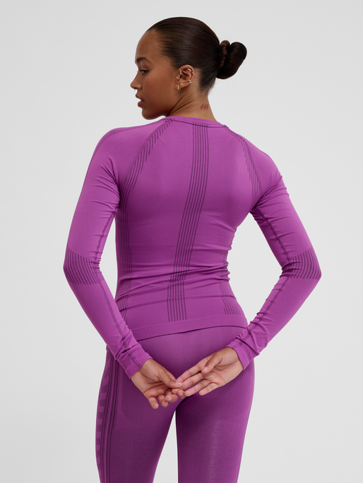 hmlMT SHAPING SEAMLESS T-SHIRT L/S, CATTLEYA ORCHID, model