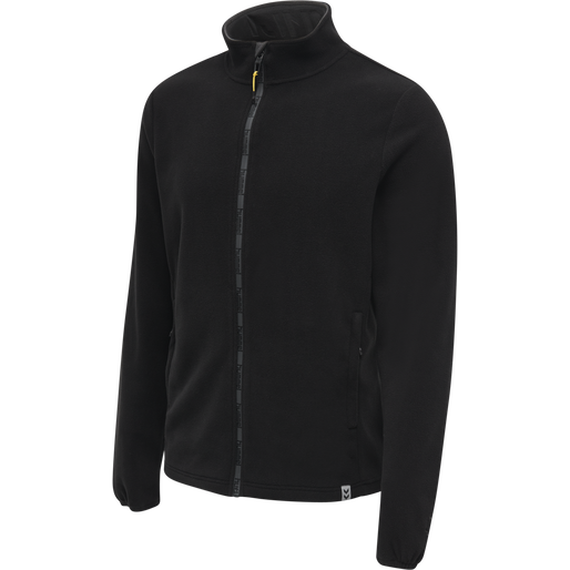 hmlNORTH FULL ZIP FLEECE JACKET, BLACK/ASPHALT, packshot