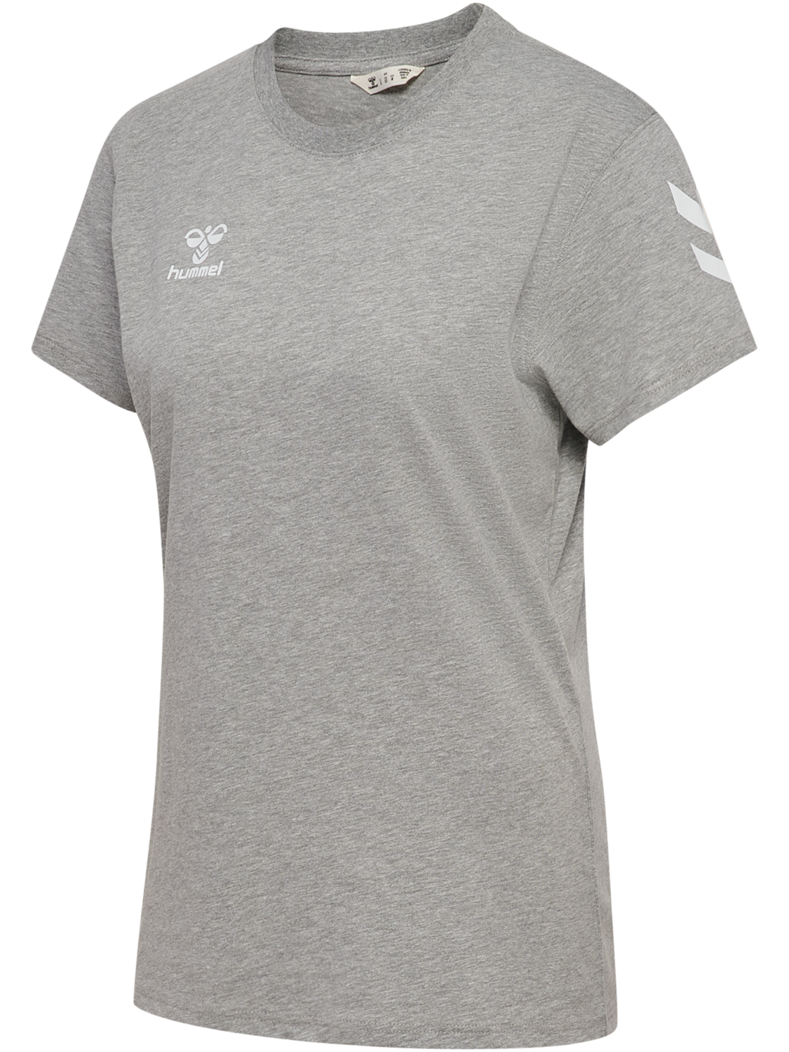 hmlGO 2.0 CHEVRON T-SHIRT S/S WOMAN, GREY MELANGE, packshot