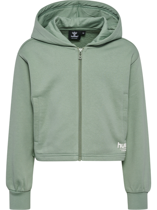 hmlZIPPI ZIP HOODIE, LILY PAD, packshot