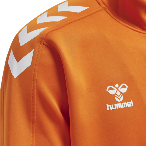 hmlCORE XK POLY ZIP SWEAT, ORANGE TIGER, packshot