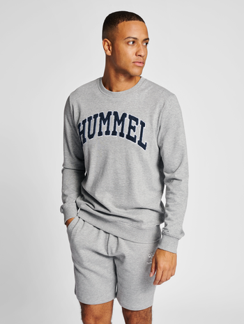 hmlIC BILL SWEATSHIRT, GREY MELANGE, model