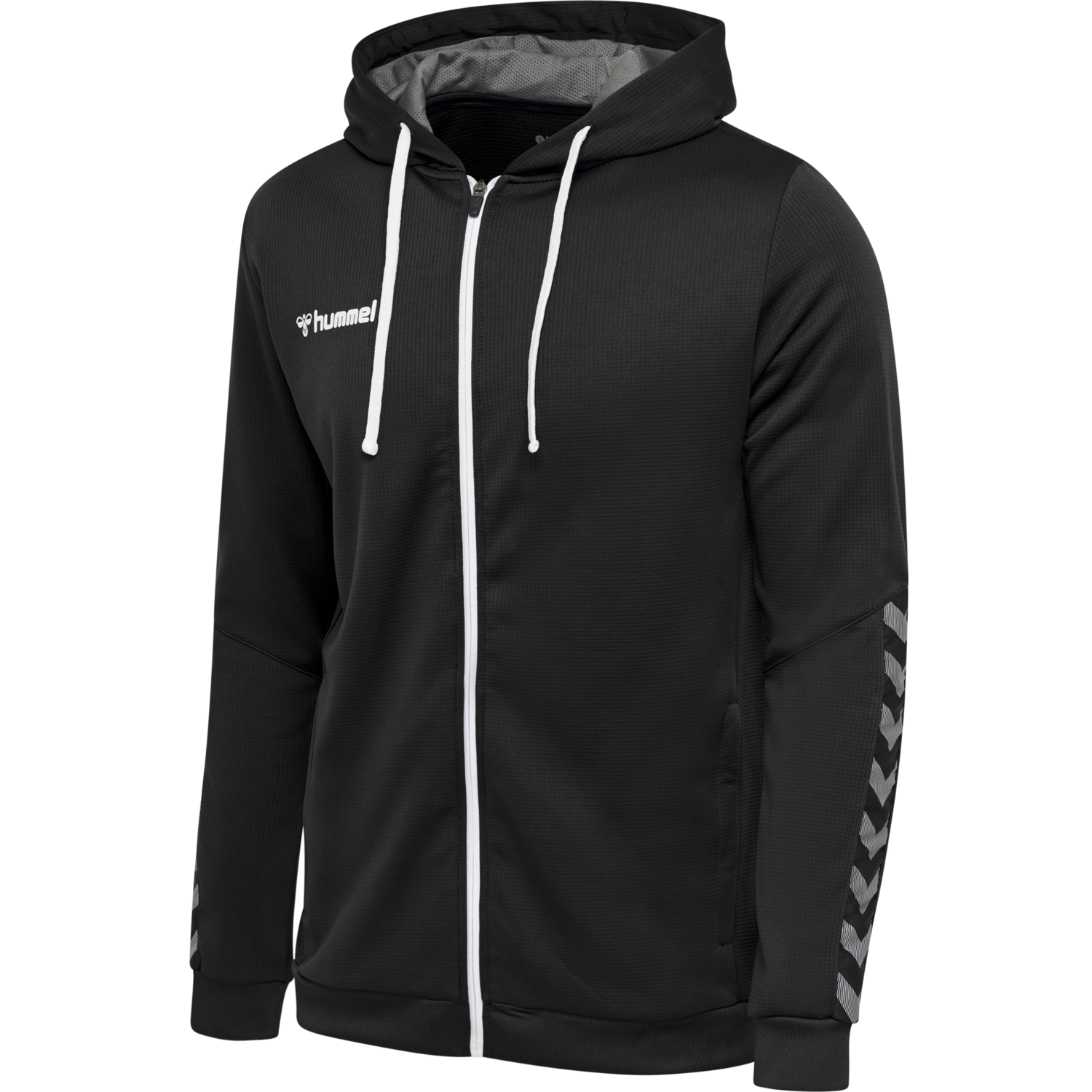 hummel AUTHENTIC POLY ZIP HOODIE - BLACK | hummel.pl
