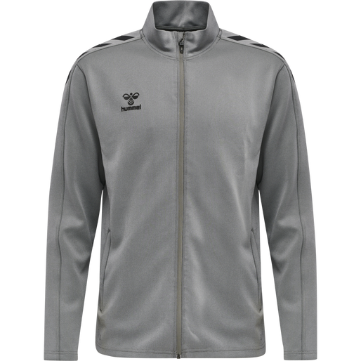 hmlCORE XK POLY ZIP SWEAT, GREY MELANGE, packshot