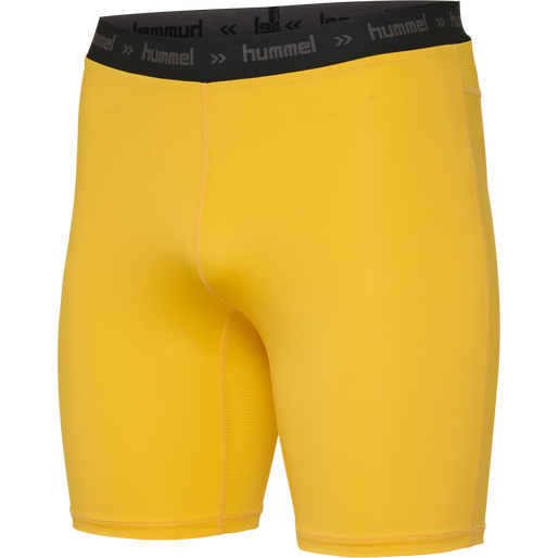 HML FIRST PERFORMANCE TIGHT SHORTS, SPORTS YELLOW, packshot