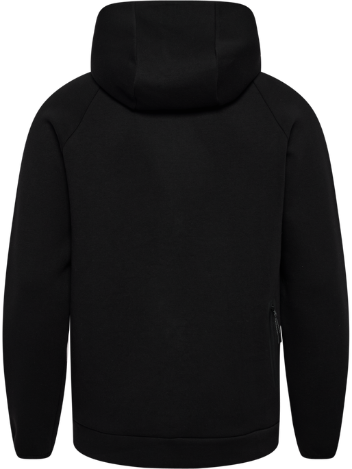 hmlTECH FLEECE REGULAR ZIP HOODIE, BLACK hmlTECH FLEECE REGULAR ZIP HOODIE, BLACK, packshot