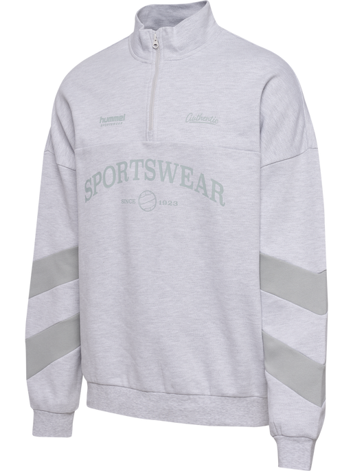 hmlOVERSIZED HALFZIP SW, LIGHT GREY MELANGE hmlOVERSIZED HALFZIP SW, LIGHT GREY MELANGE, packshot