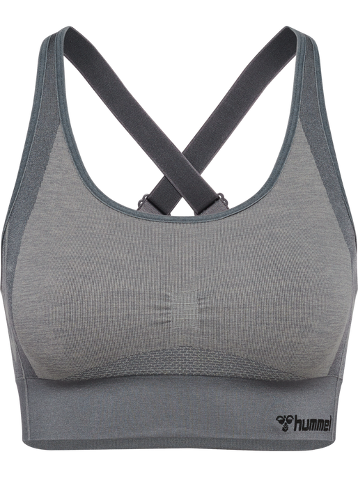 hmlMT SHINE SEAMLESS SPORTS BRA, QUIET SHADE/SHARKSKIN MELANGE, packshot