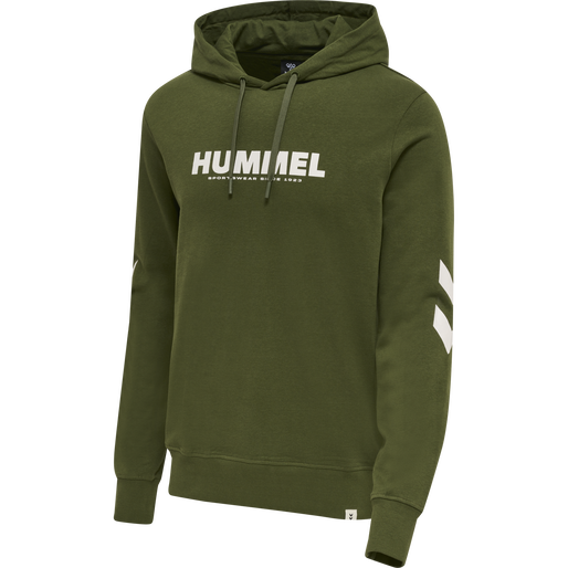 hmlLEGACY LOGO HOODIE, RIFLE GREEN, packshot