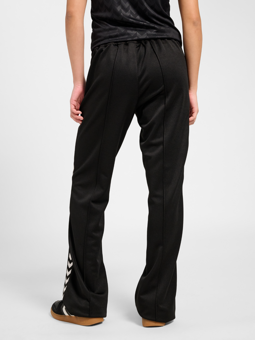 Flared Stretch Logotape Pants, BLACK, model