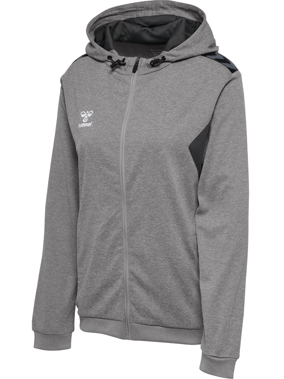 hmlAUTHENTIC PL ZIP HOODIE WOMAN, GREY MELANGE, packshot