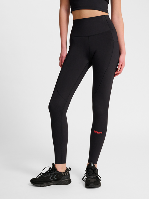 hmlHIIT INTENSITY HIGH WAIST TIGHTS, BLACK, model