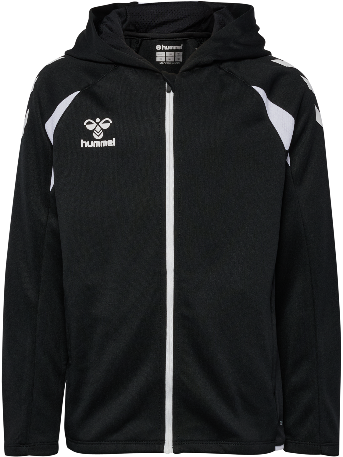 hmlCORE 2.0 ZIP HOODIE KIDS, BLACK/WHITE, packshot