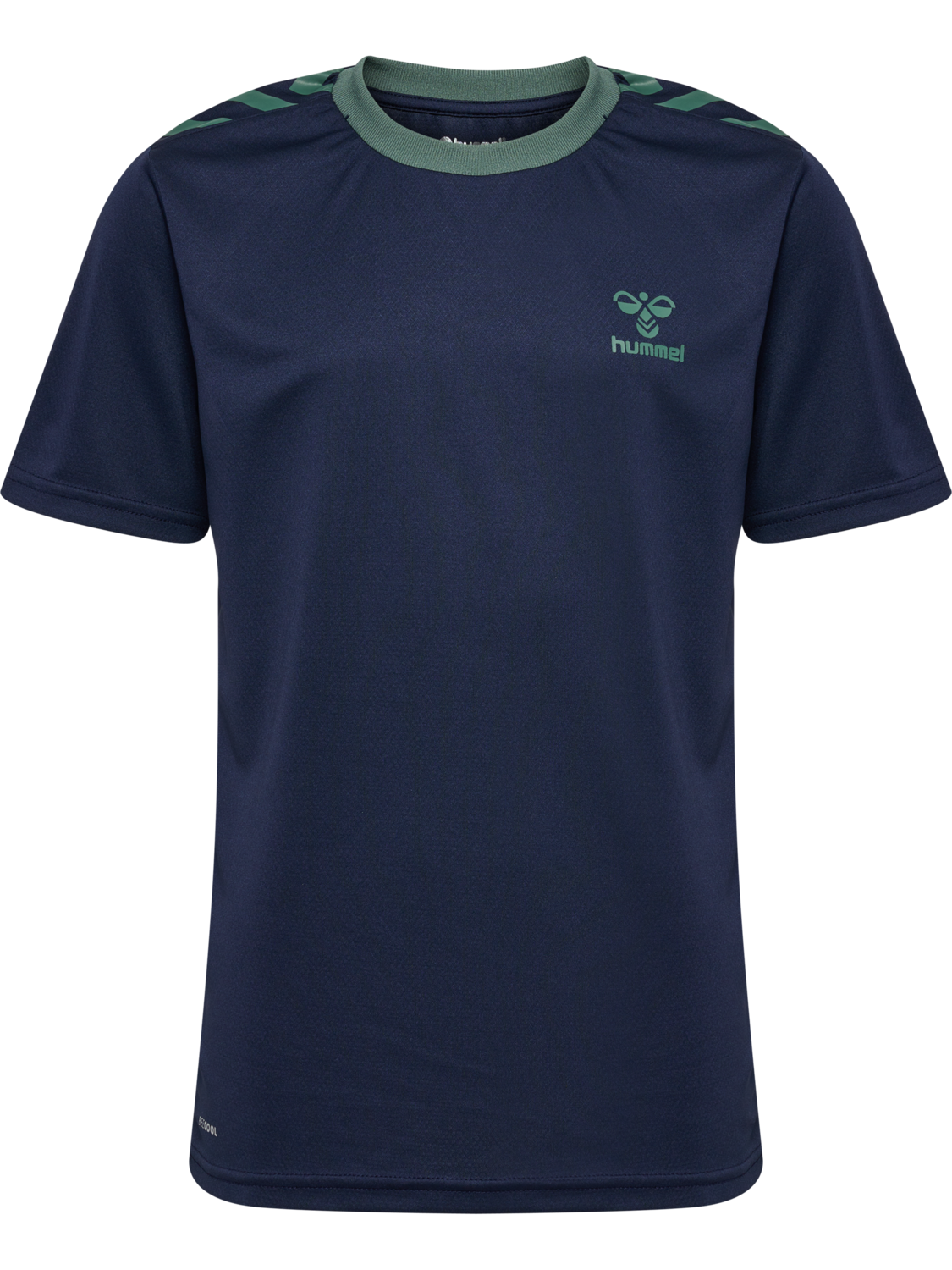 hmlSTALTIC POLY JERSEY S/S KIDS, MARINE/DUCK GREEN, packshot