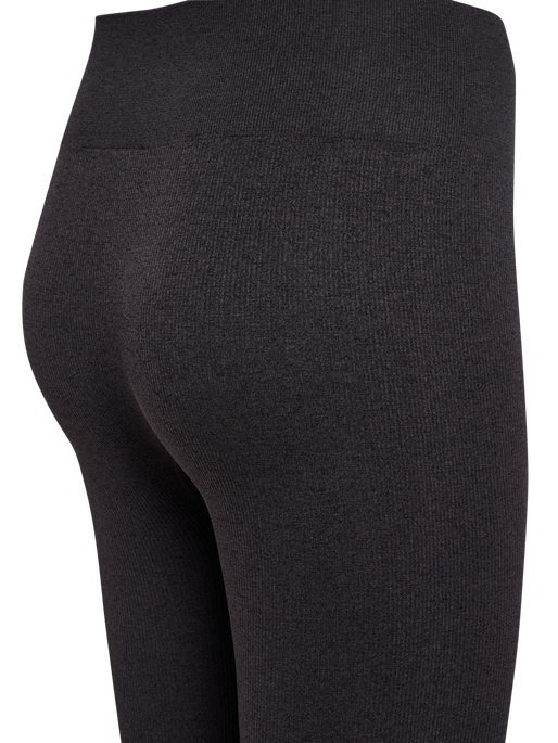 hmlYOGA SEAMLESS RIB MW TIGHTS, BLACK MELANGE hmlYOGA SEAMLESS RIB MW TIGHTS, BLACK MELANGE, packshot