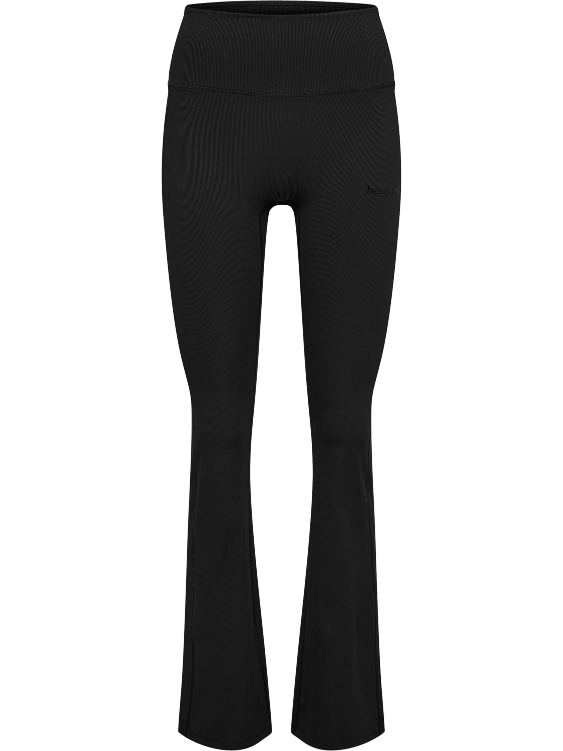 hmlPRIMA RIB STRAIGHT LEG HW TIGHTS, BLACK, packshot