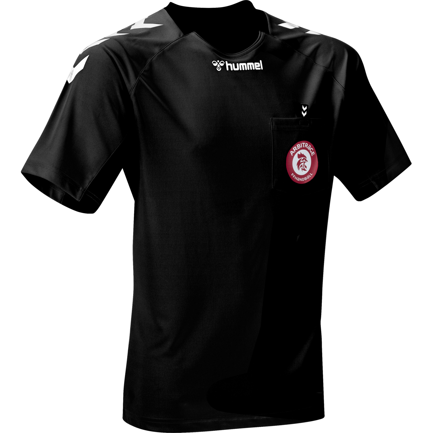 FFHB REFEREE YOUTH JERSEY S/S, BLACK, packshot
