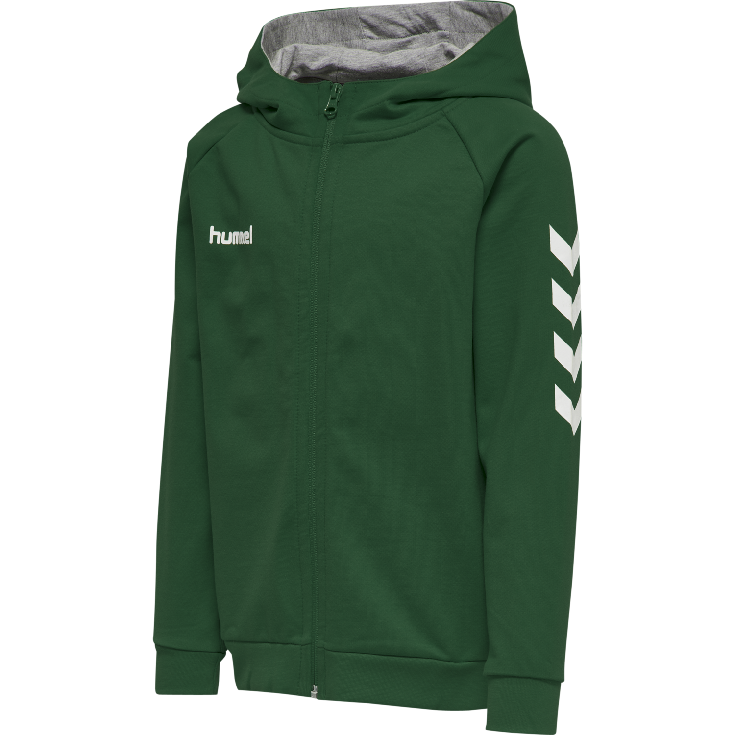 HMLGO KIDS COTTON ZIP HOODIE, EVERGREEN, packshot
