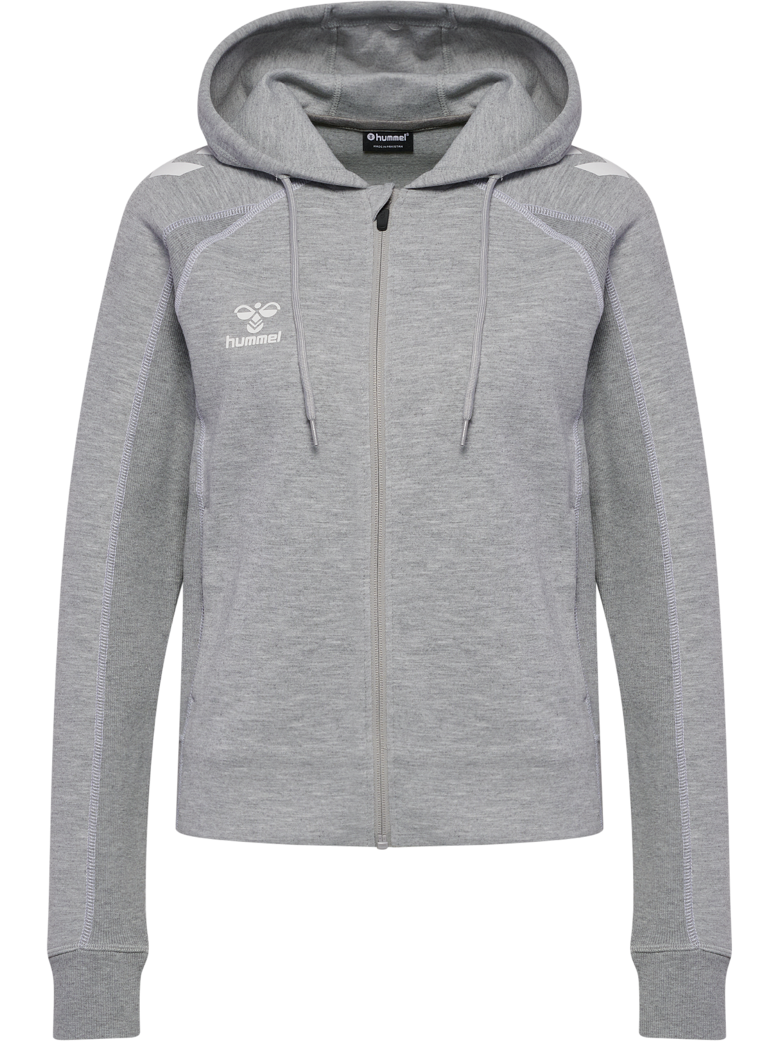 hmlMOVE 2.0 ZIP HOODIE WOMAN, GREY MELANGE, packshot
