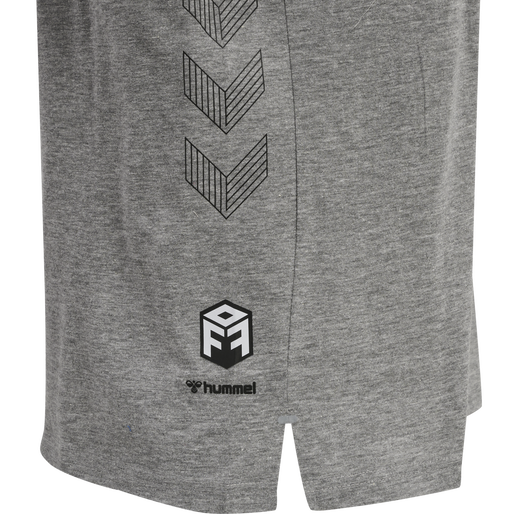 hmlMOVE GRID COTTON T-SHIRT S/S, GREY MELANGE, packshot