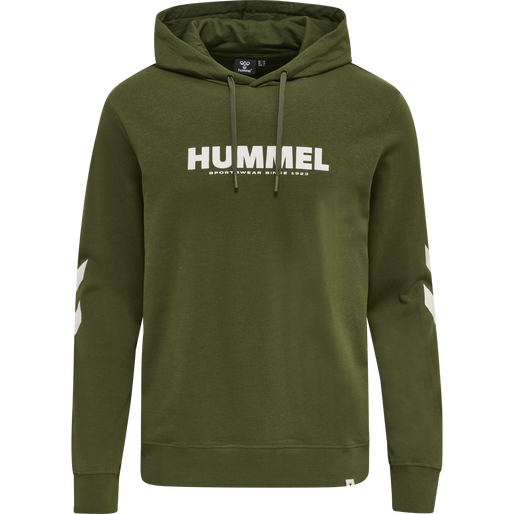 hmlLEGACY LOGO HOODIE, RIFLE GREEN, packshot