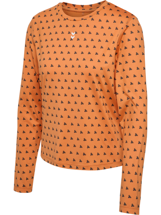 hmlFAST W T-SHIRT L/S, DUSTY ORANGE, packshot