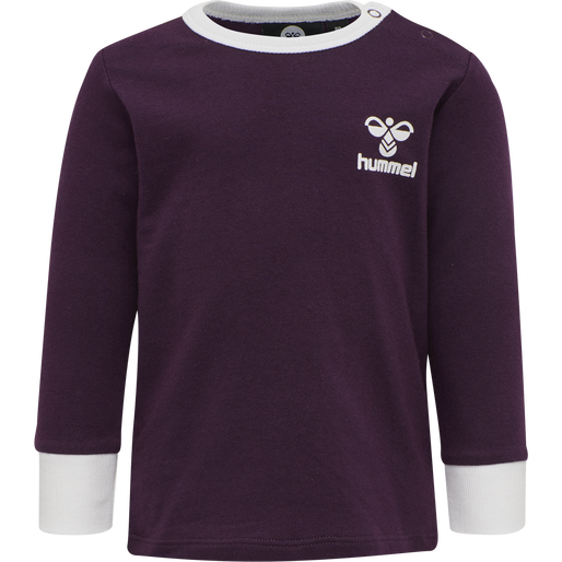 hmlMAUI T-SHIRT L/S, BLACKBERRY WINE, packshot