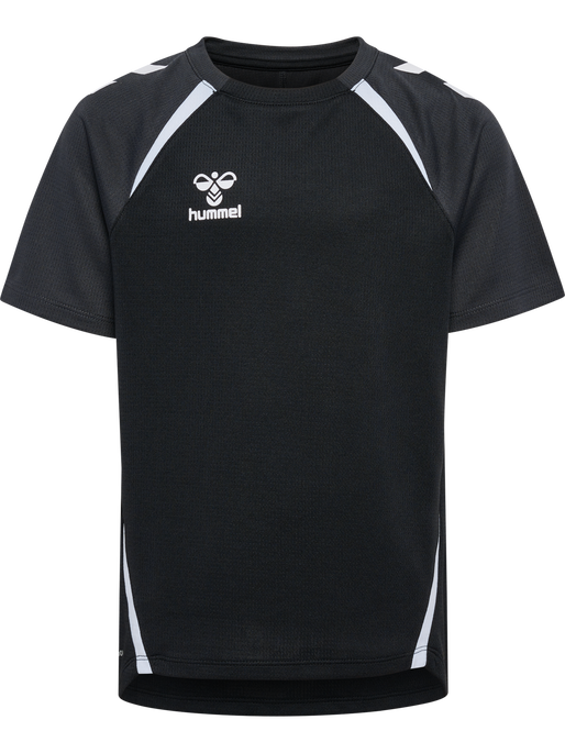hmlLEAD 2.0 JERSEY S/S KIDS, BLACK/ASPHALT, packshot