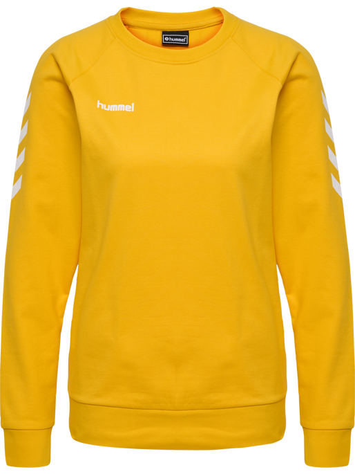 HMLGO COTTON SWEATSHIRT WOMAN, SPORTS YELLOW HMLGO COTTON SWEATSHIRT WOMAN, SPORTS YELLOW, packshot
