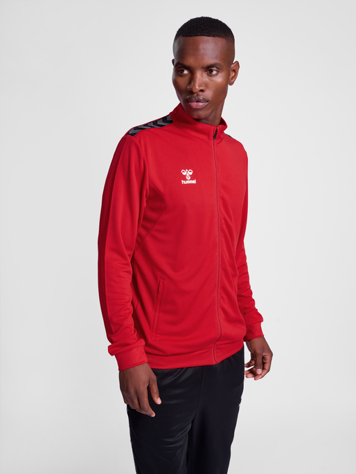 hmlAUTHENTIC PL ZIP JACKET, TRUE RED, model