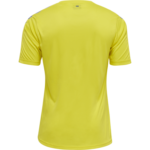 hmlCORE XK POLY JERSEY S/S, BLAZING YELLOW/TRUE BLUE, packshot