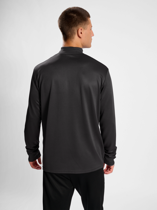 hmlACTIVE PL HALF ZIP, OBSIDIAN/OLIVE NIGHT, model